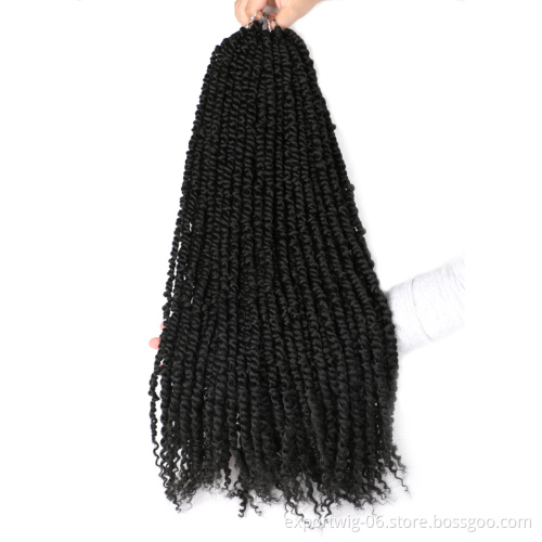Pre-twisted Passion Twist Crochet Hair Extension 18inch Ombre Color Synthetic Fiber Curly Passion Water Wave Twist Hair